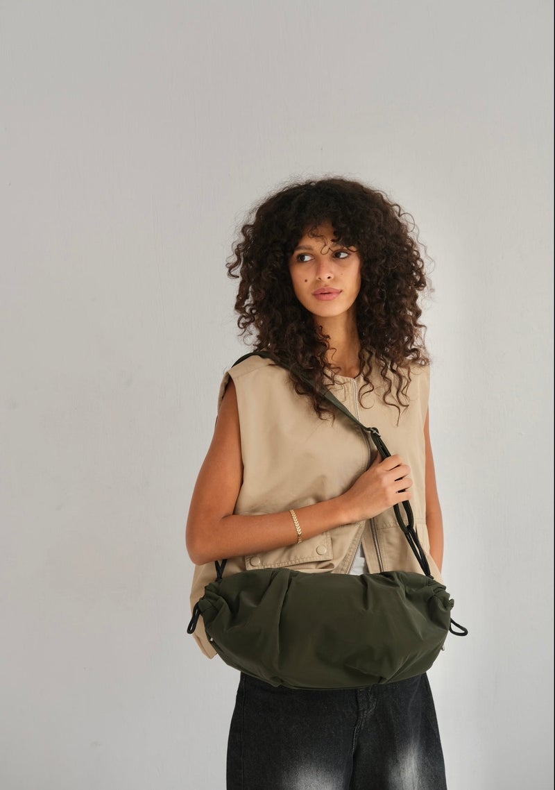 Zuri Medium String Bag - Olive - Image 1